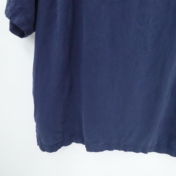 Tommy Bahama Shirt Mens XL Blue Palm Print Silk Camp Loop Collar Resort Vacation - Picture 13 of 16